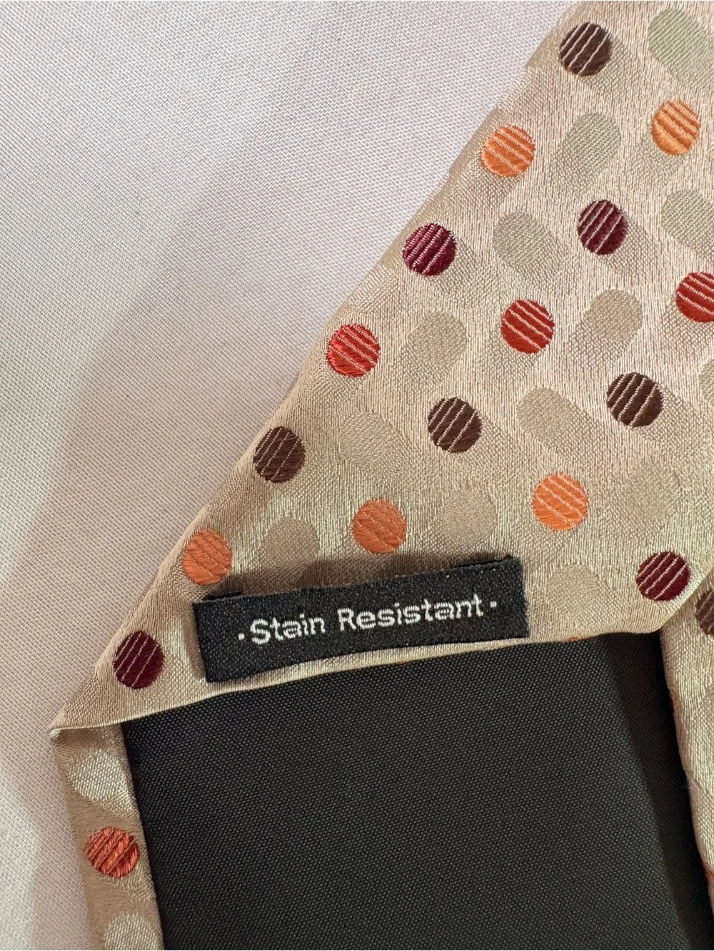 Beige Polka Dot Men's Silk Tie - Classic Neutral Style
